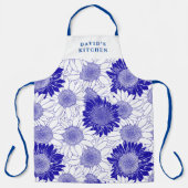 Custom Sunblumen Blau Schürze (Vorderseite)
