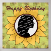 Custom Sunflower Birthday Poster (Vorne)