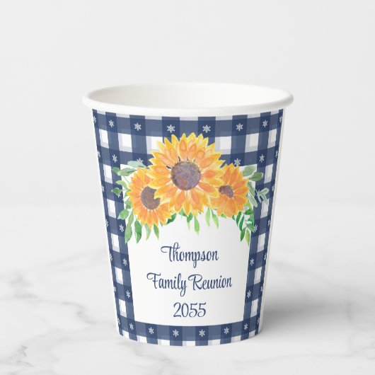 Custom Sunflower Family Wiedersehen Pappbecher (Rückseite)
