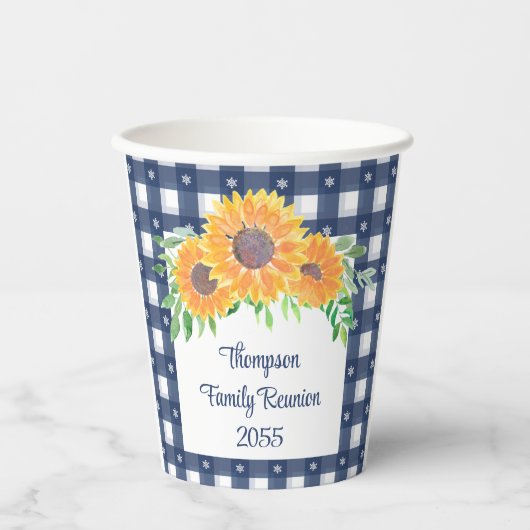 Custom Sunflower Family Wiedersehen Pappbecher (Vorderseite)