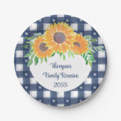 Custom Sunflower Family Wiedersehen Pappteller (Vorderseite)