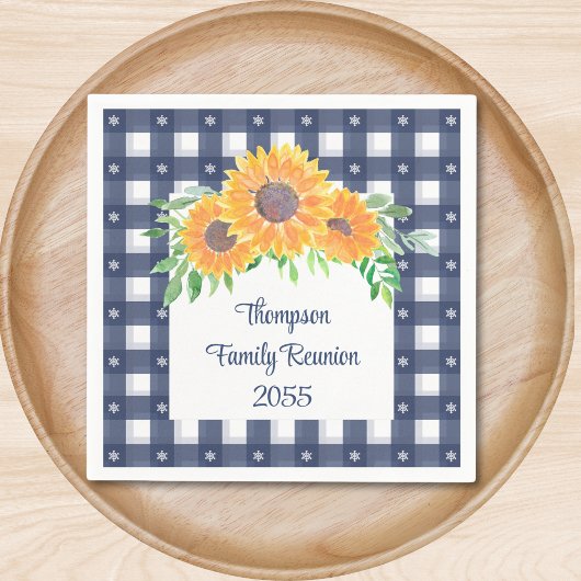 Custom Sunflower Family Wiedersehen Serviette