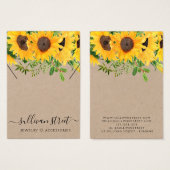 Custom Sunflower Kraft Necklace Display Card (Vorne & Hinten)