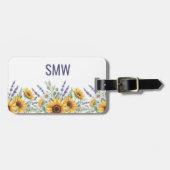 Custom Sunflower Lavender Luggage Tag Gepäckanhänger (Vorderseite horizontal)