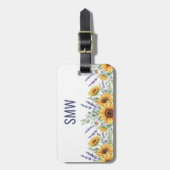 Custom Sunflower Lavender Luggage Tag Gepäckanhänger (Vorderseite vertikal)