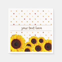 Custom Sunflower Paper Serviette