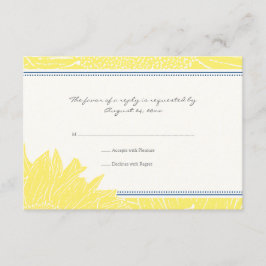 ::custom: Sunflower RSVP Card: Navy&Yellow