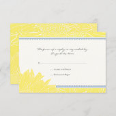 ::custom: Sunflower RSVP Card: Navy&Yellow (Vorne/Hinten)