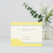 ::custom: Sunflower RSVP Card: Navy & Yellow Karte (Stehend Vorderseite)