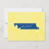 ::custom: Sunflower RSVP Card: Navy & Yellow Karte (Rückseite)