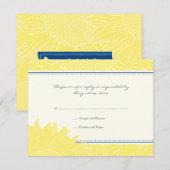 ::custom: Sunflower RSVP Card: Navy & Yellow Karte (Vorne/Hinten)