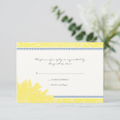::custom: Sunflower RSVP Card: Navy&Yellow Karte (Stehend Vorderseite)