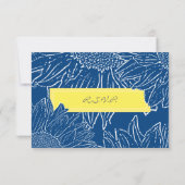 ::custom: Sunflower RSVP Card: Yellow & Nav (Rückseite)