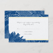 ::custom: Sunflower RSVP Card: Yellow & Nav (Vorne/Hinten)