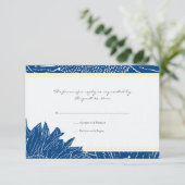 ::custom: Sunflower RSVP Card: Yellow & Nav Karte (Stehend Vorderseite)