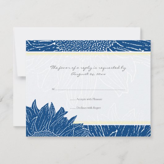 ::custom: Sunflower RSVP Card: Yellow & Navy (Vorderseite)