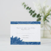 ::custom: Sunflower RSVP Card: Yellow & Navy (Stehend Vorderseite)