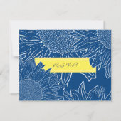 ::custom: Sunflower RSVP Card: Yellow & Navy (Rückseite)