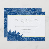 ::custom: Sunflower RSVP Card: Yellow & Navy (Vorne/Hinten)