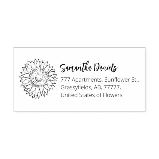 Custom Sunflower Rücksendeadresse Rubber Briefmark Gummistempel (Prägung)