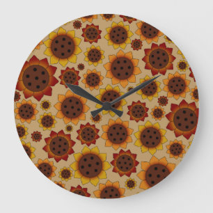 Custom Sunflower Wall Clock Große Wanduhr
