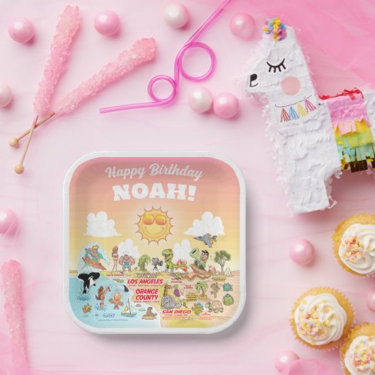 Custom Sunny SoCal Pappteller (Party)