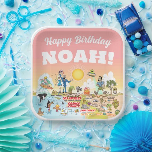 Custom Sunny SoCal Pappteller (Party)