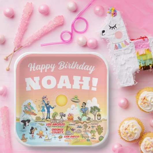 Custom Sunny SoCal Pappteller (Party)