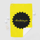 Custom Sunny Yellow Golf Handtuch mit Name und Ini (Insitu)