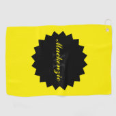 Custom Sunny Yellow Golf Handtuch mit Name und Ini (Horizontal)