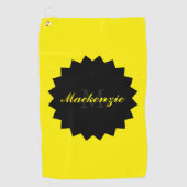 Custom Sunny Yellow Golf Handtuch mit Name und Ini (Vorderseite)