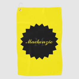 Custom Sunny Yellow Golf Handtuch mit Name und Ini