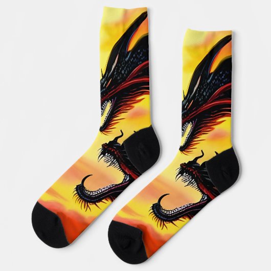 Custom Sunrise of Dragons Crew Socken (Linkes Detail)