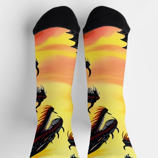 Custom Sunrise of Dragons Crew Socken (Oben)