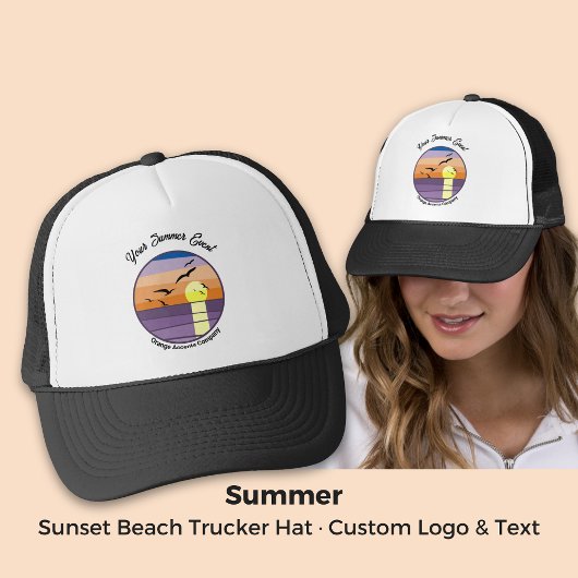 Custom Sunset Beach ・ Veranstaltung und Markenbeze Truckerkappe