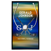 Custom Sunset Golf Monogram Design Kleine Geschenktüte (Rückseite)