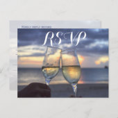 Custom Sunset on Beach Hochzeit UAWG Postkarten (Vorne/Hinten)