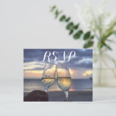 Custom Sunset on Beach Hochzeit UAWG Postkarten (Stehend Vorderseite)