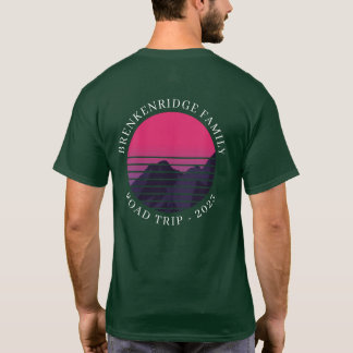 Custom Sunset Retro Family Road Trip T-Shirt