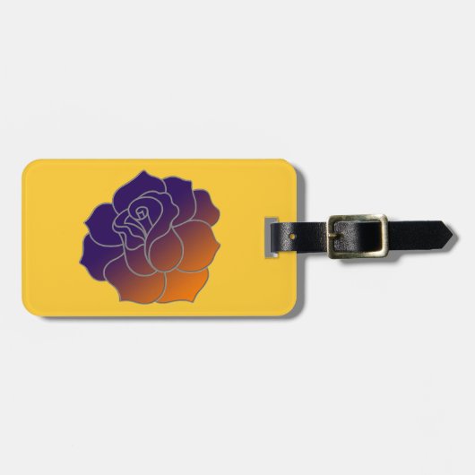 Custom Sunset Rosen Luggage Tag Gepäckanhänger (Vorderseite horizontal)
