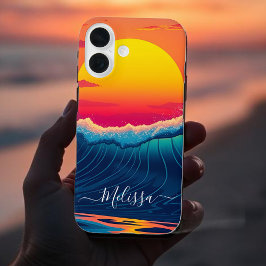 Custom Sunset Wave Beach- iPhone 16 Hülle