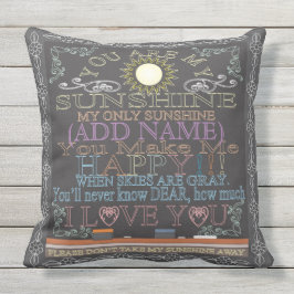 Custom Sunshine Vintag Chalkboard Artwork Kissen Für Draußen