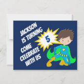 Custom Superhero Action Hero Kindergeburtstag Part Einladung (Vorderseite)