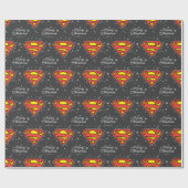 Custom Superman Logo Weihnachten Schneeflocke Geschenkpapier (Flach)