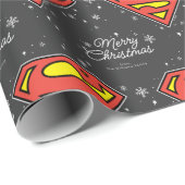Custom Superman Logo Weihnachten Schneeflocke Geschenkpapier (Rolleneckpunkt)