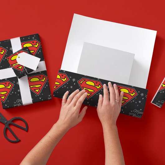 Custom Superman Logo Weihnachten Schneeflocke Geschenkpapier