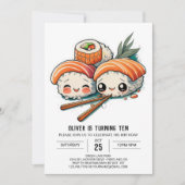 Custom Sushi Adventure Kindergeburtstag Einladung (Vorderseite)