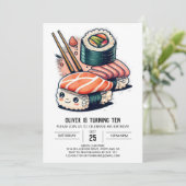 Custom Sushi Night Geburtstag Einladung (Stehend Vorderseite)