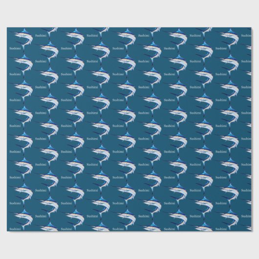 Custom Sushimi Marlin Wrapping Paper Geschenkpapier (Flach)
