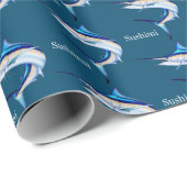 Custom Sushimi Marlin Wrapping Paper Geschenkpapier (Rolleneckpunkt)